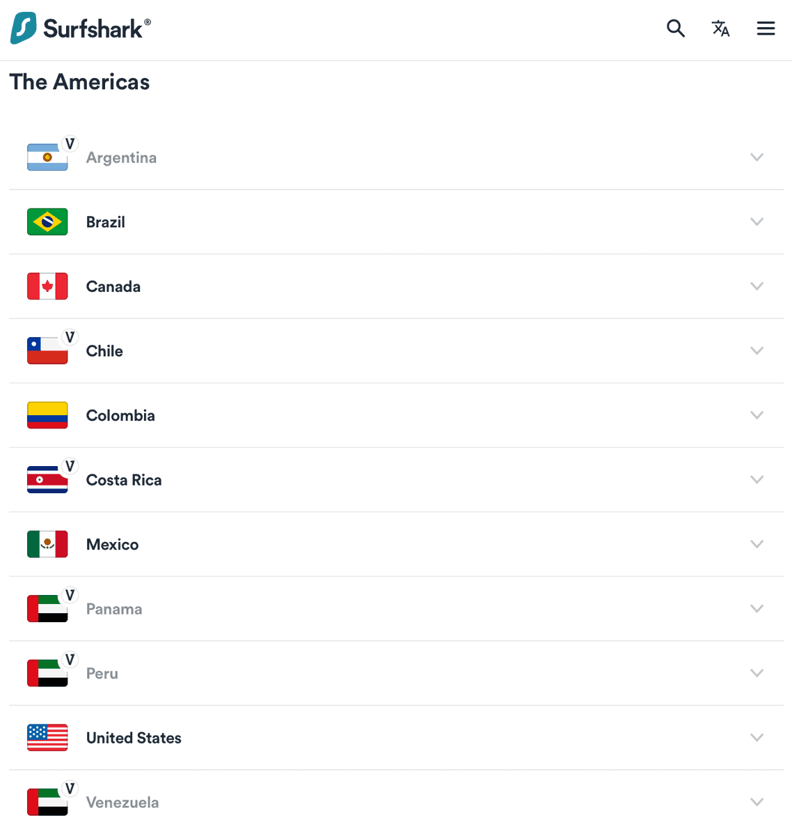 SurfShark Servers List