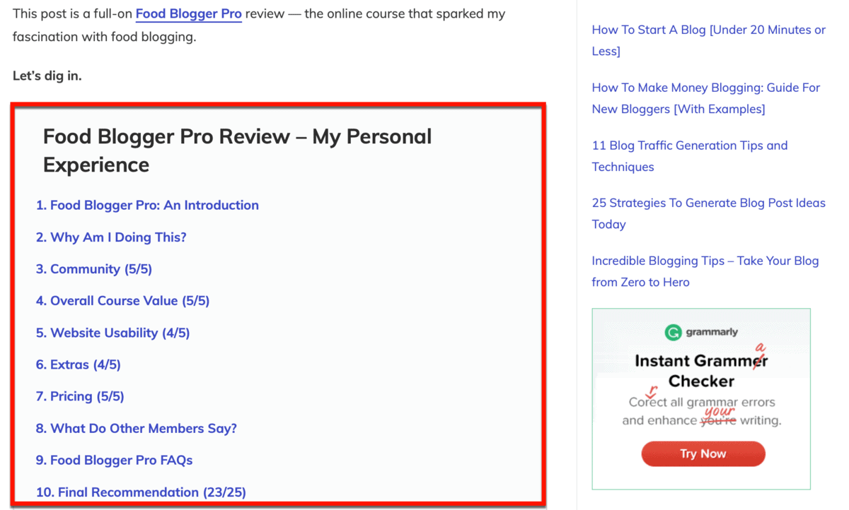 Scannable Review on Master Blogging