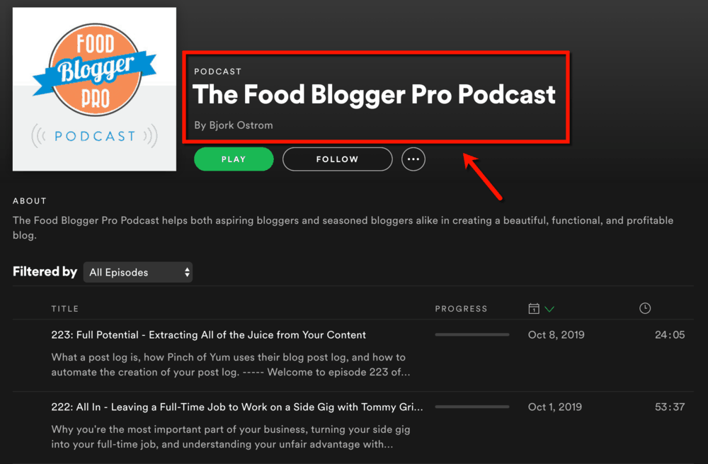 The Food Blogger Pro Podcast on Spotify