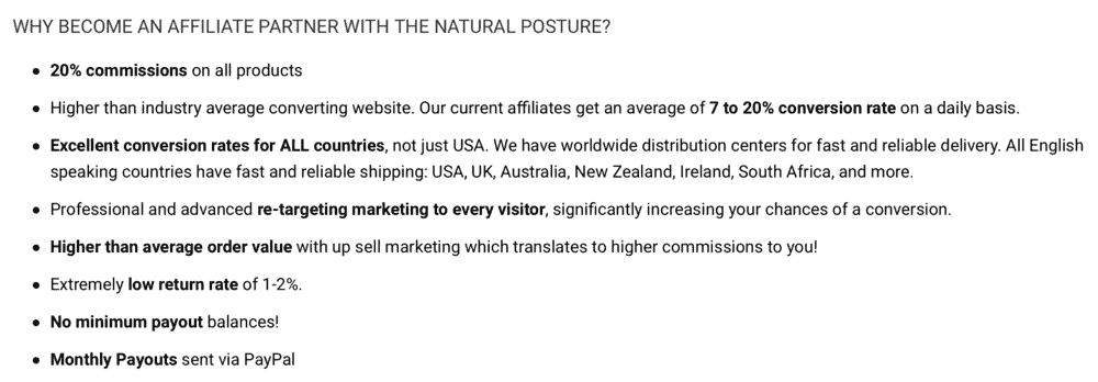 The Natural Posture Affiliate Program