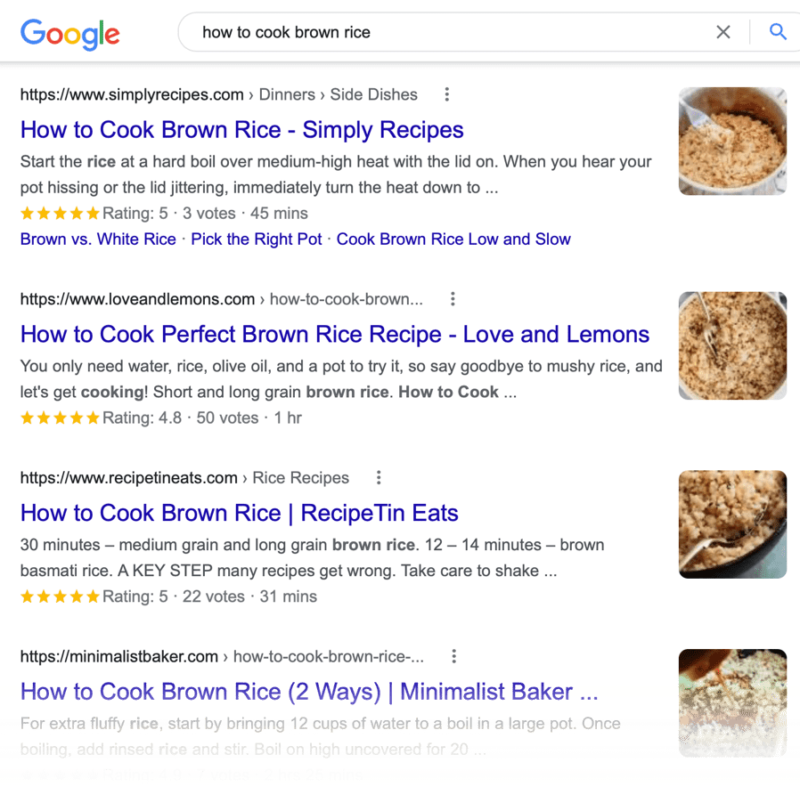 Top Google Results Brown Rice