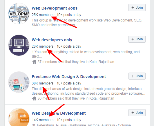 traffic from Facebook groups