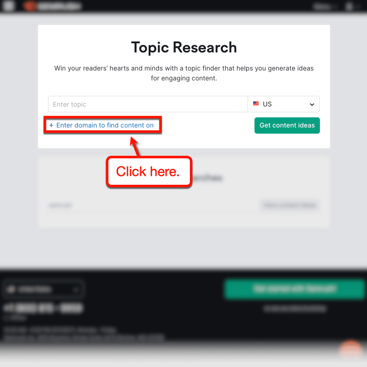 Semrush Topic Research tool.