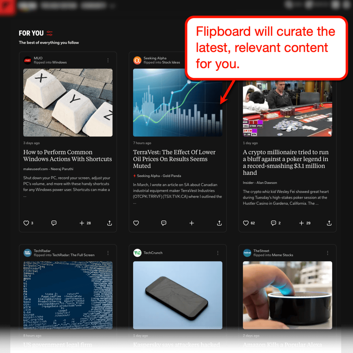 Flipboard For You page