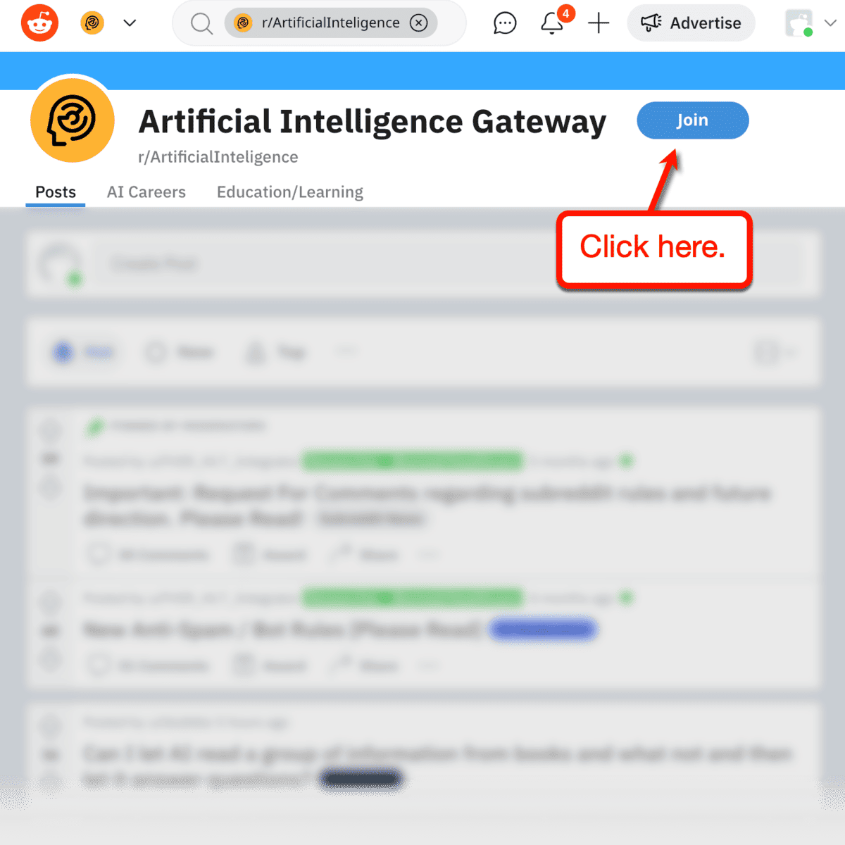Reddit Artificial Intelligence Gateway group