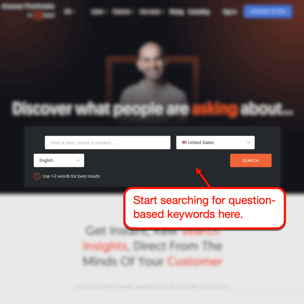 AnswerThePublic start page
