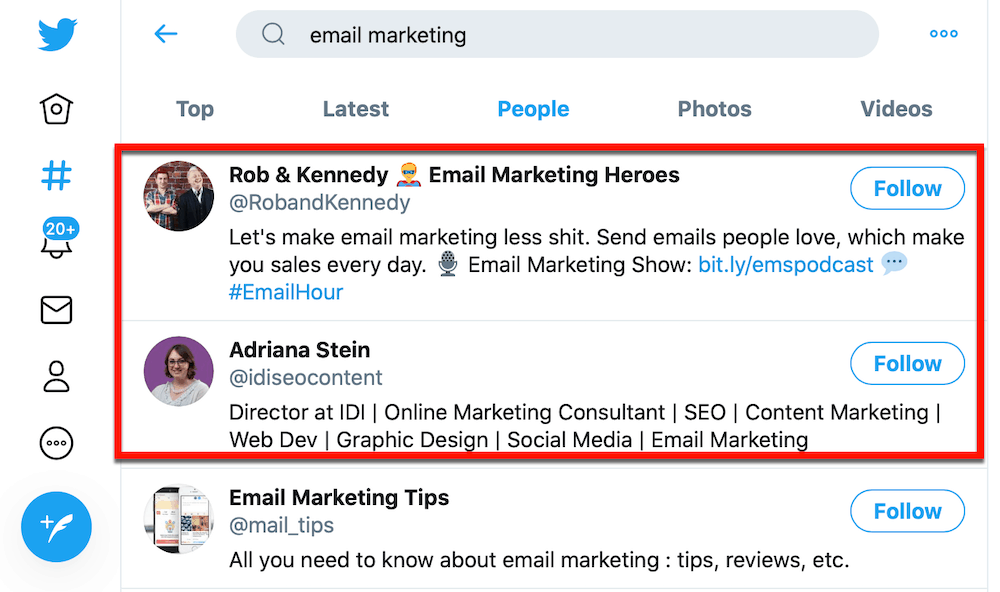 Looking for experts on Twitter