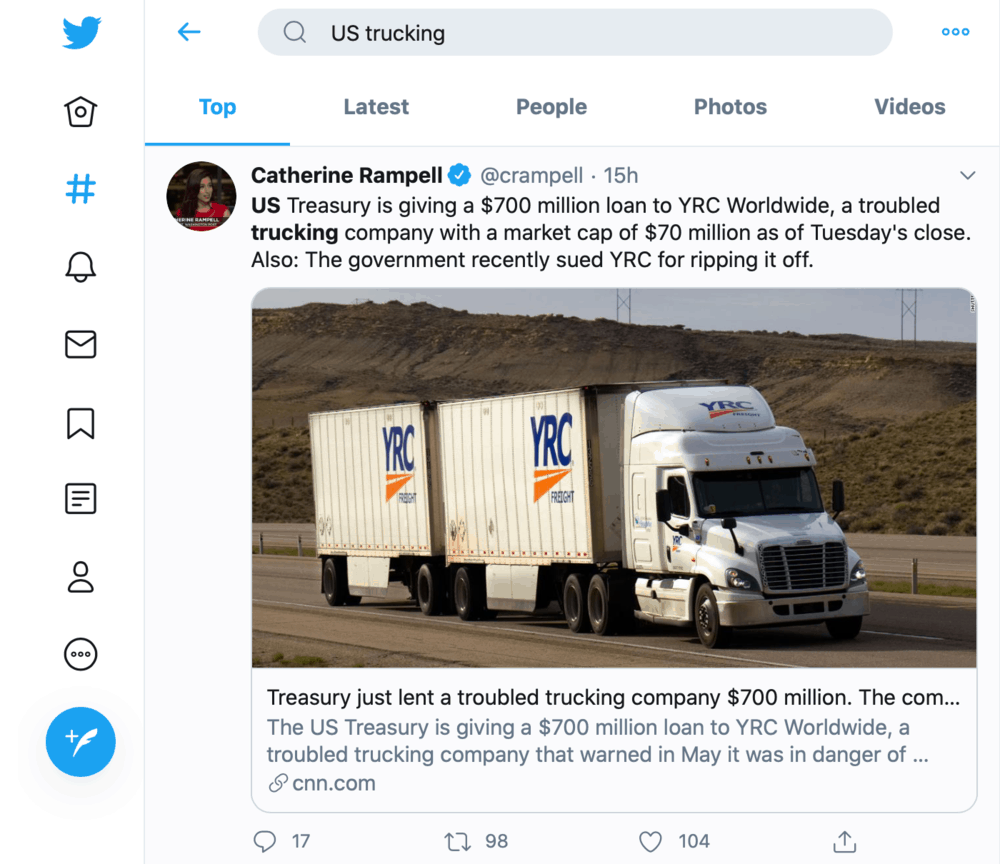 Twitter US trucking news