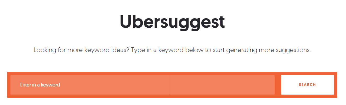 Ubersuggest keyword research