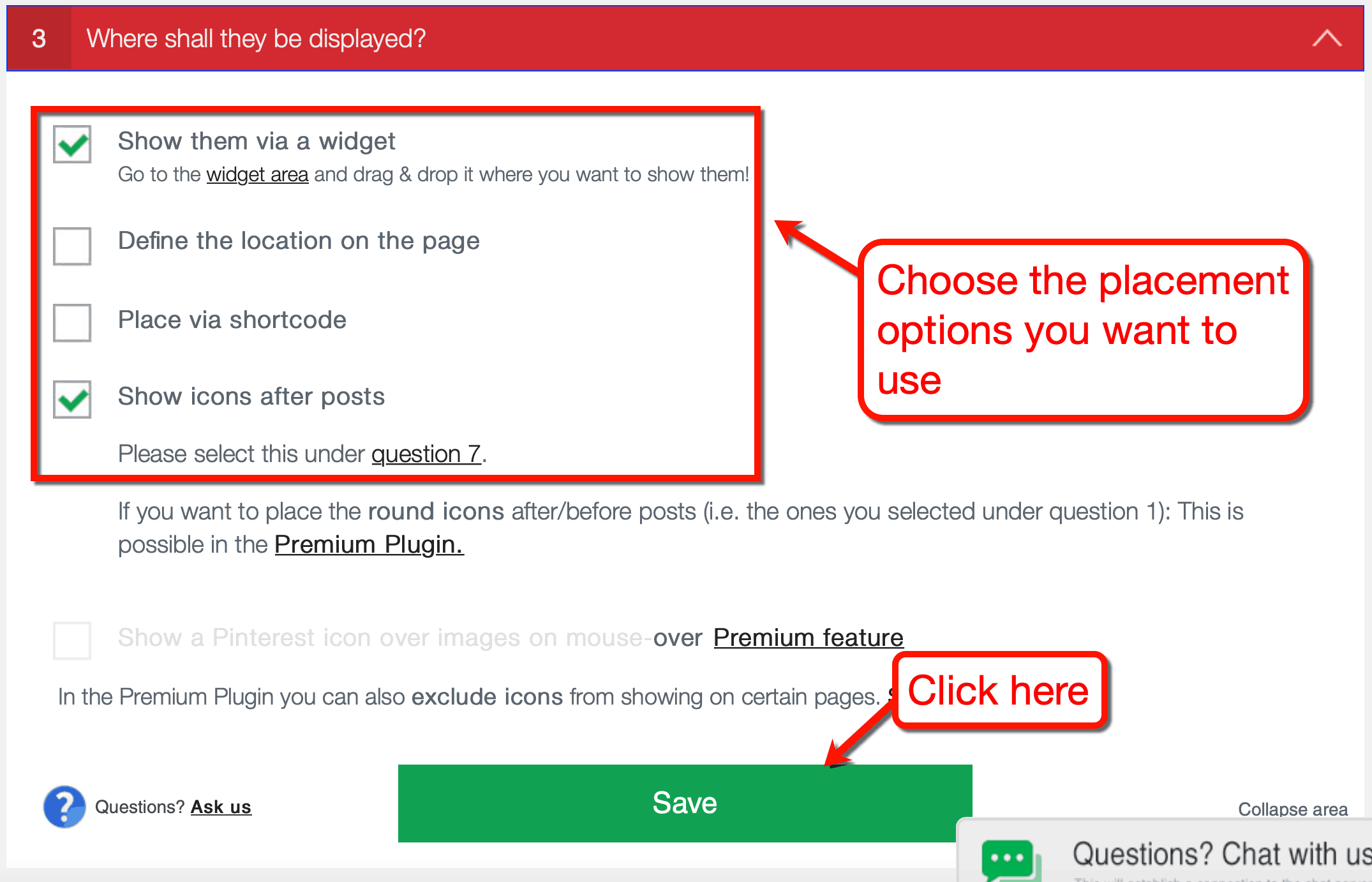 Ultimately Social Display Settings