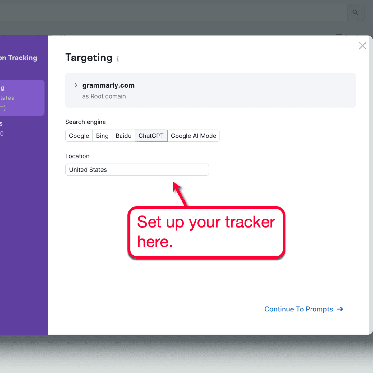 Semrush One Visibility Tracking Setup