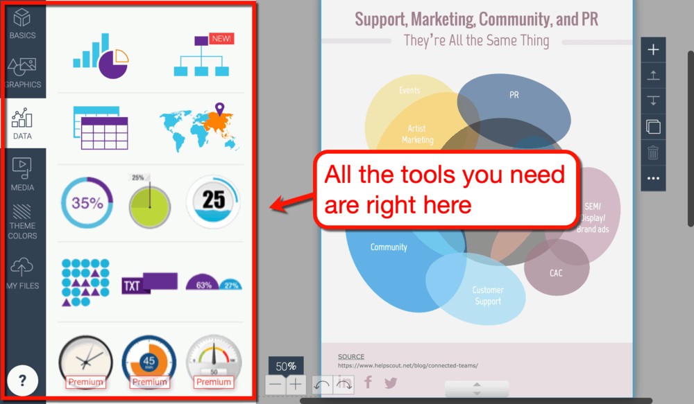 Visme User Interface