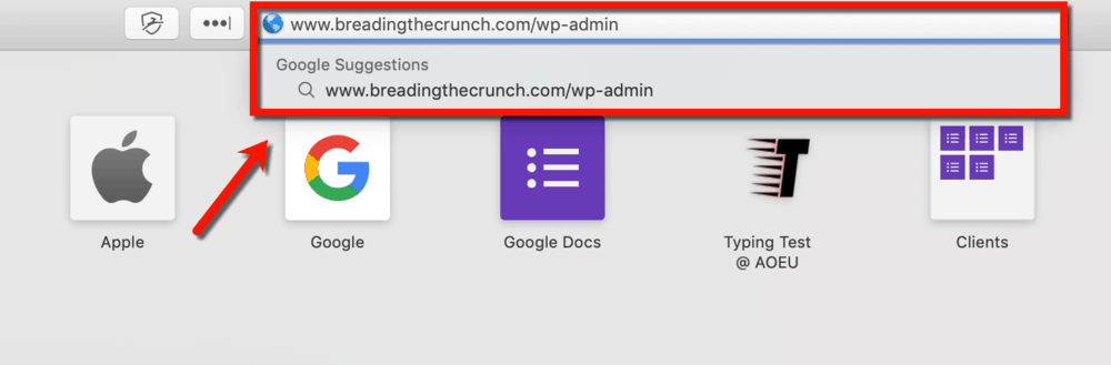 Accessing the WordPress Dashboard via the Browser