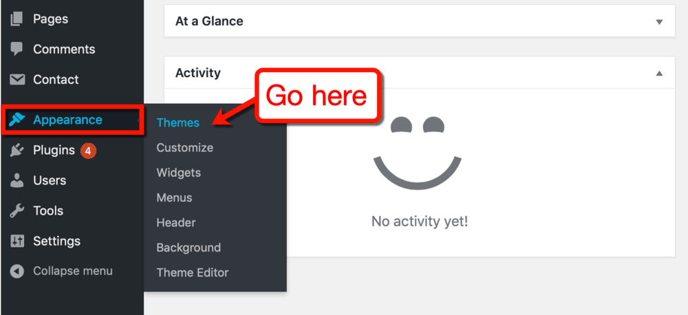 WordPress Appearance Sub-Menu