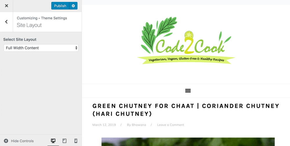 WordPress Foodie Theme Pro Full Width Layout