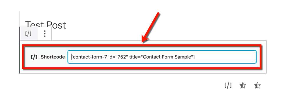 Contact Form 7 Gutenberg Shortcode