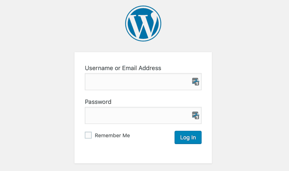 WordPress Admin Login Page