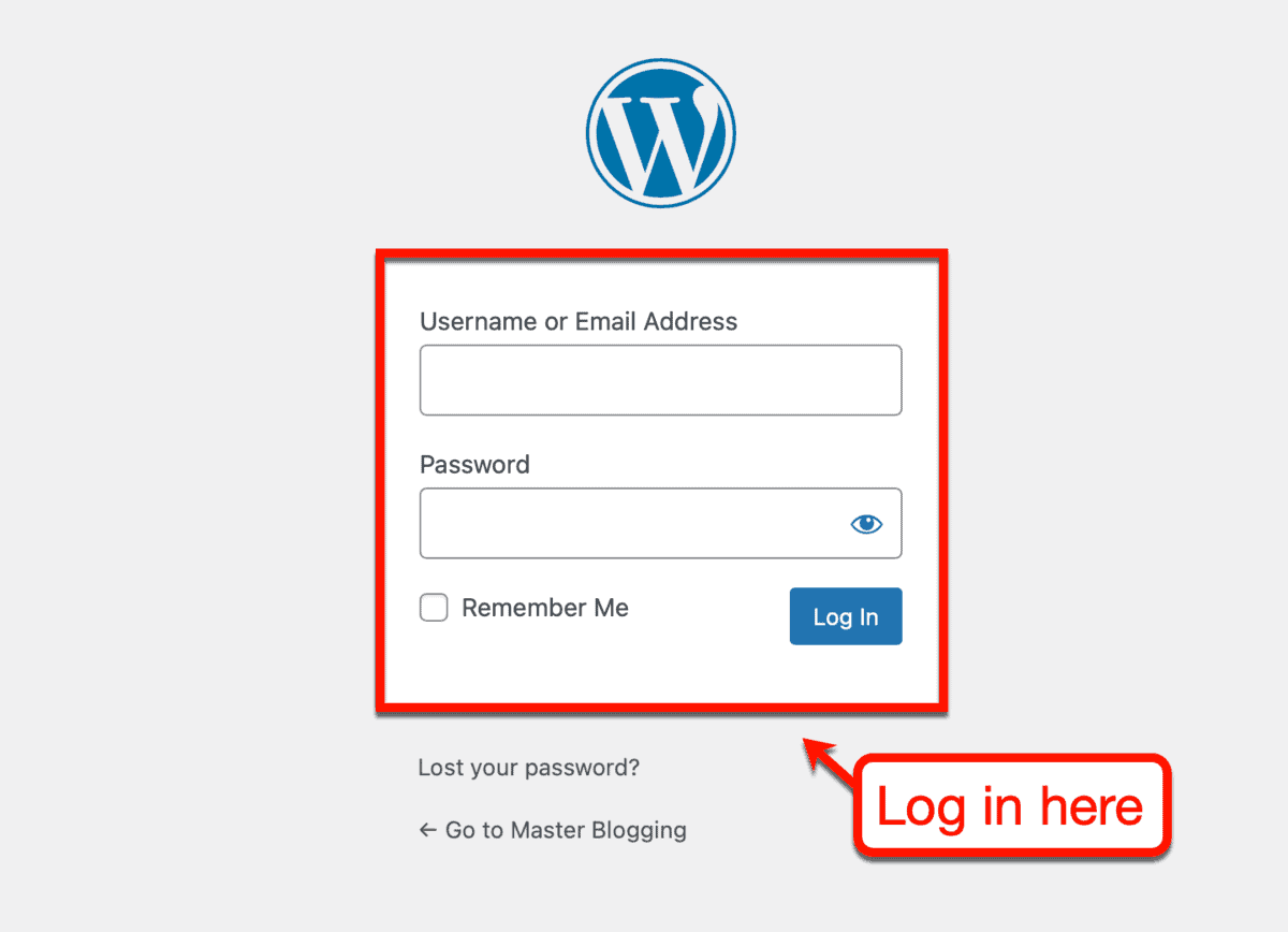 WordPress Login Page