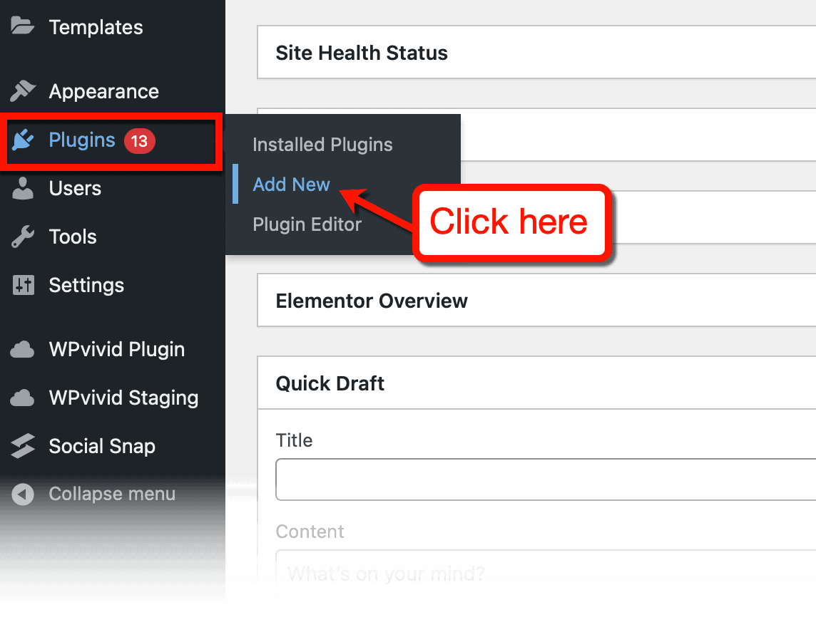 WordPress Add New Plugin Shortcut