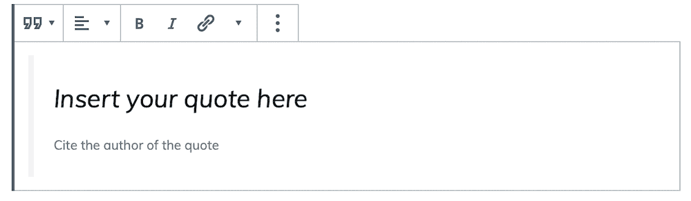 Gutenberg editor quote block