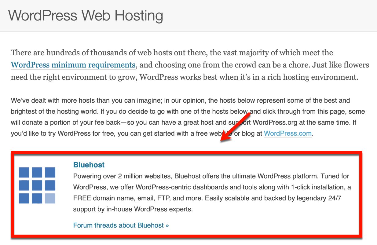 WordPress-Recommended Hosting