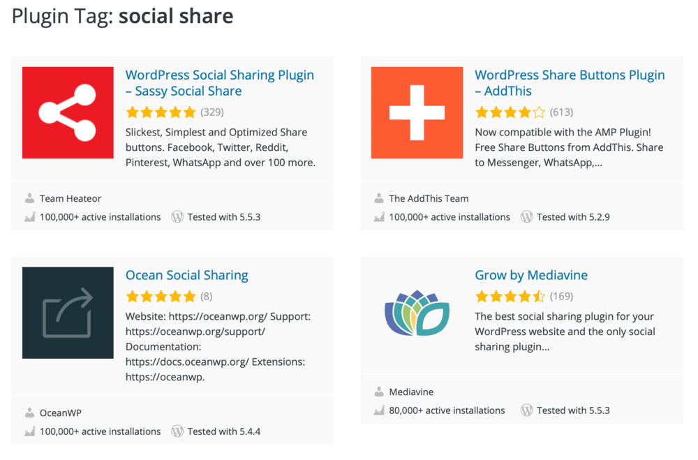 WordPress Social Sharing Plugins
