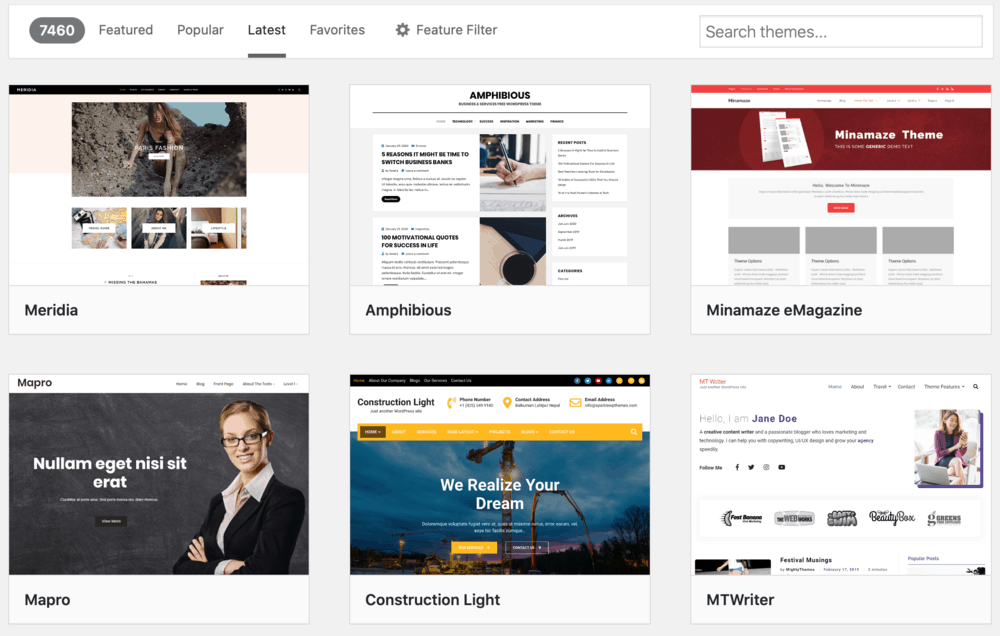 WordPress Theme Library