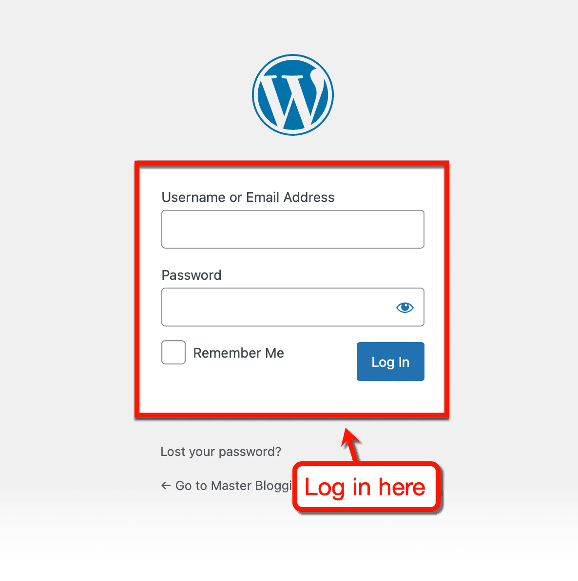 WordPress Login Form