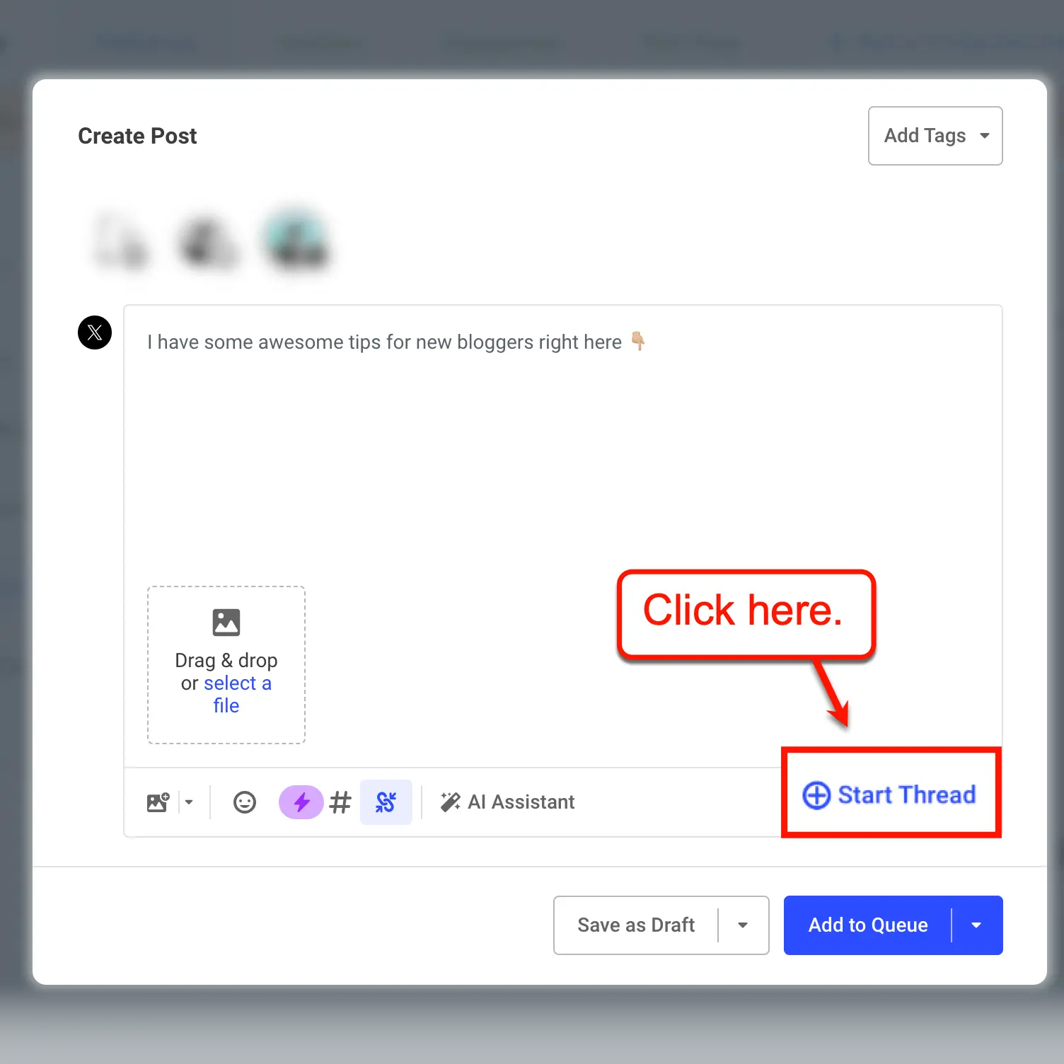 Buffer Twitter thread maker