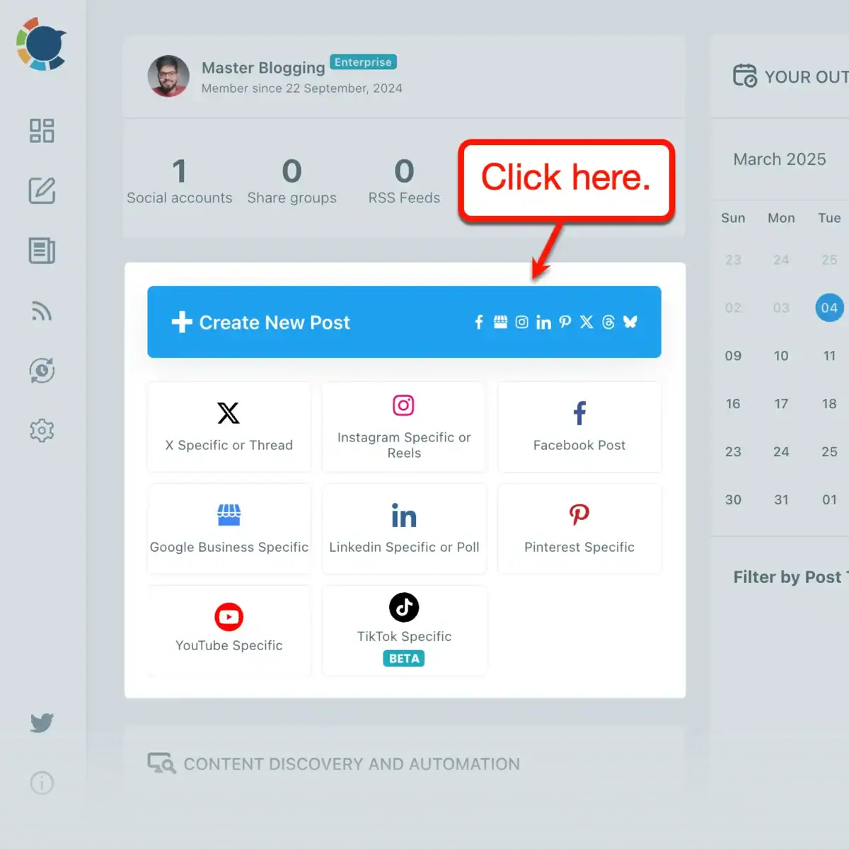 Circleboom Create New Post Button