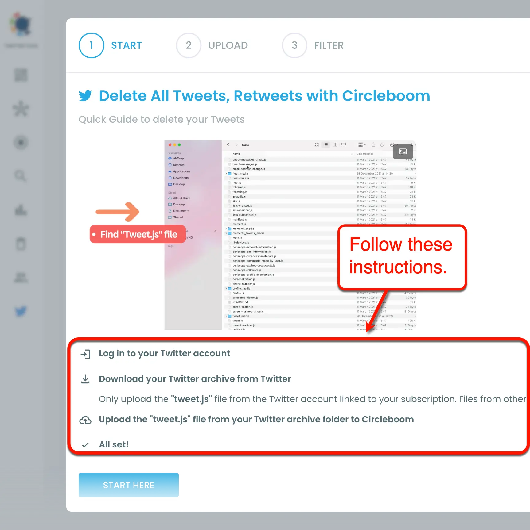 Circleboom delete all instructions
