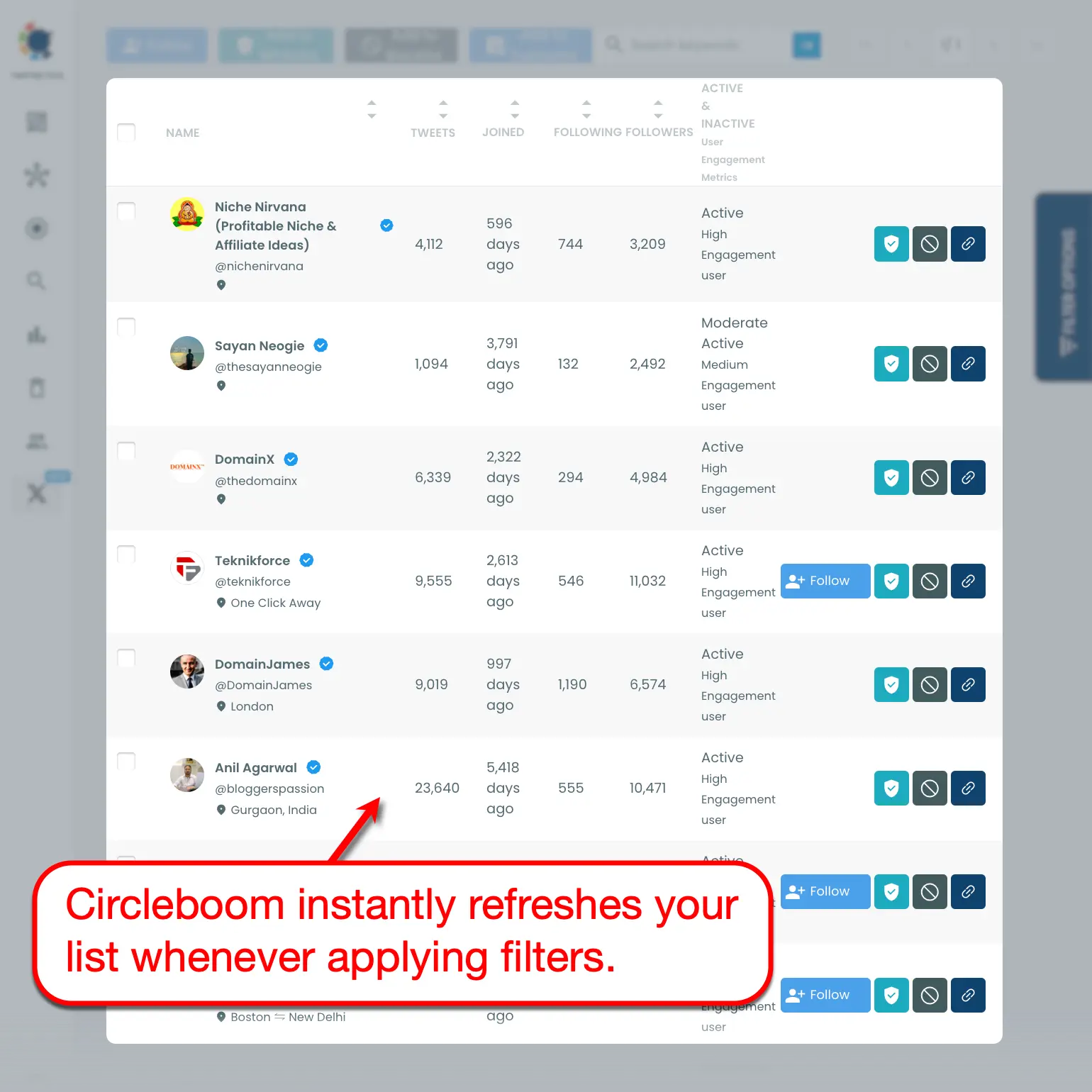 Circleboom Filtered Followers List