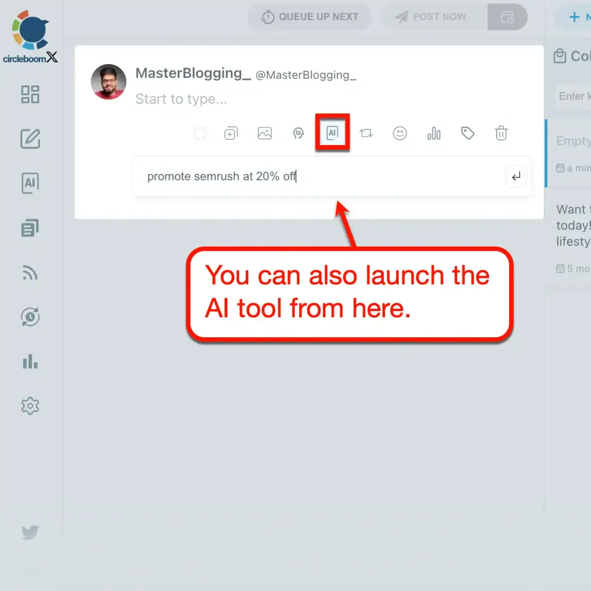Circleboom X AI Button