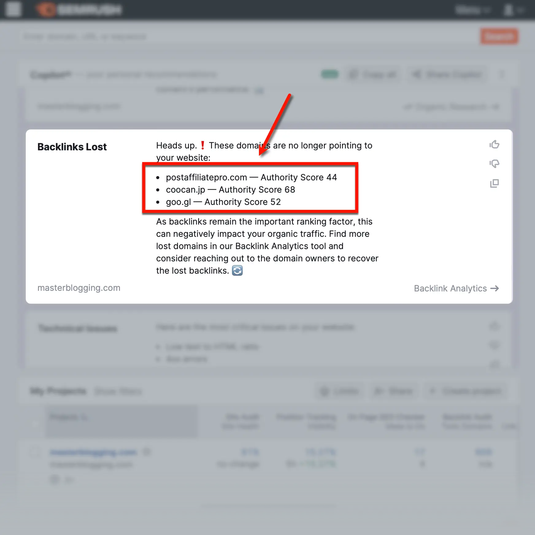 Copilot AI Lost Backlinks
