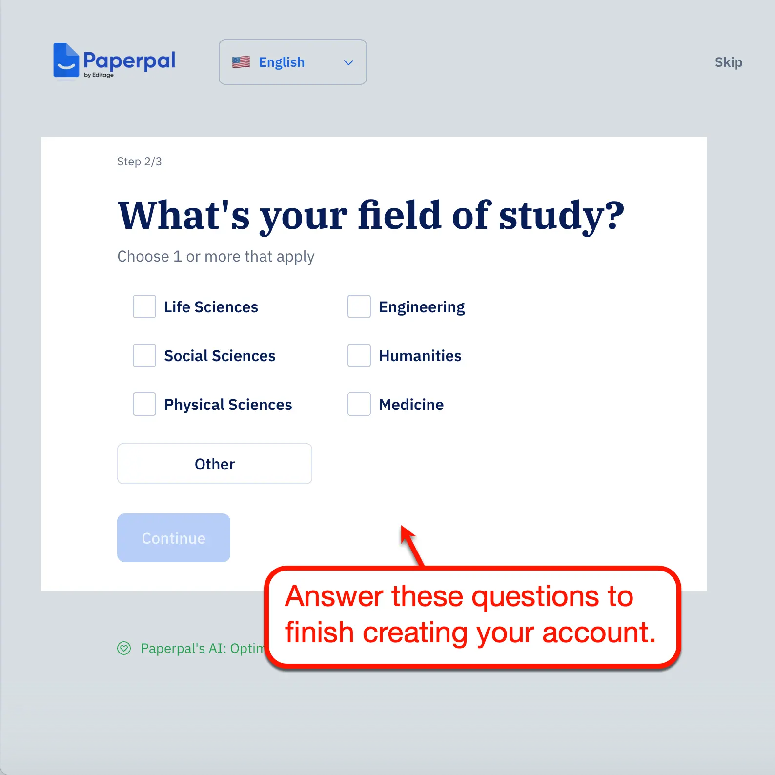 Paperpal account creation steps