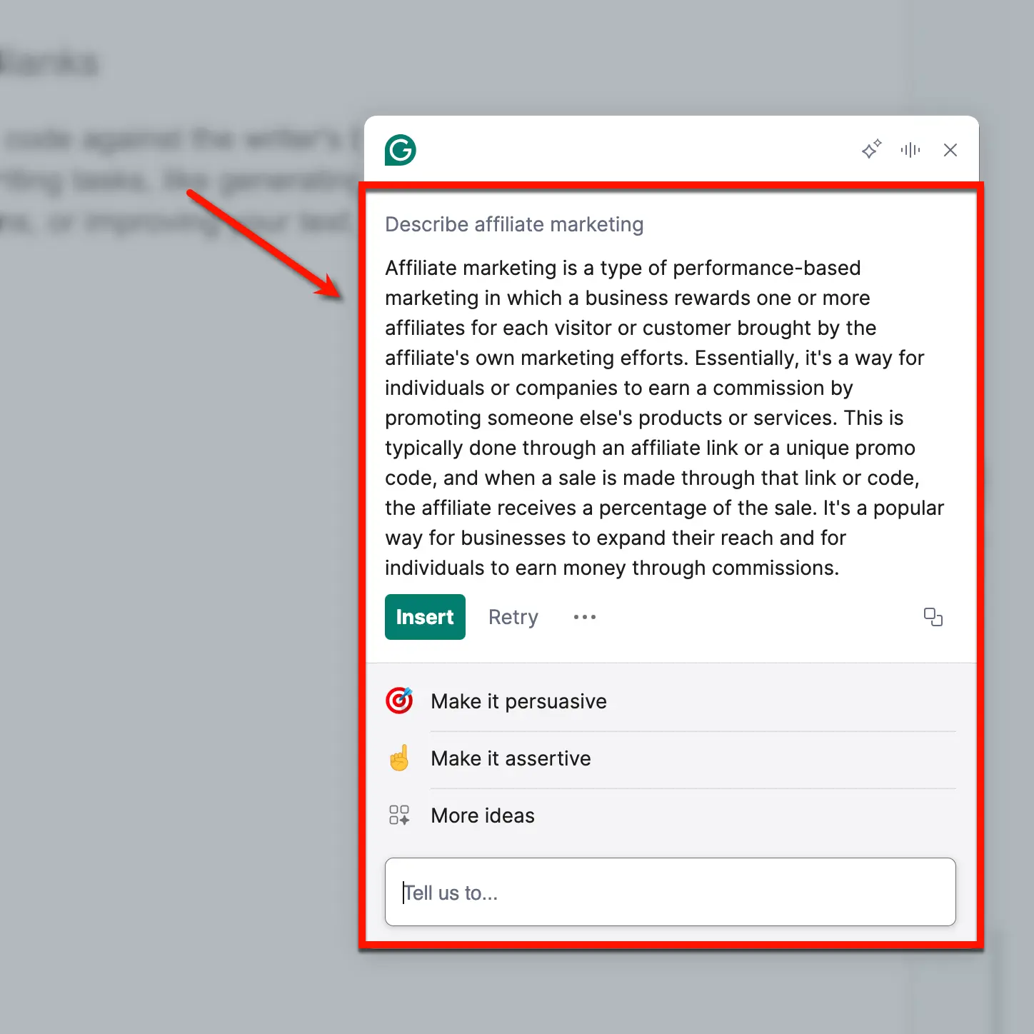Grammarly Generative AI Results
