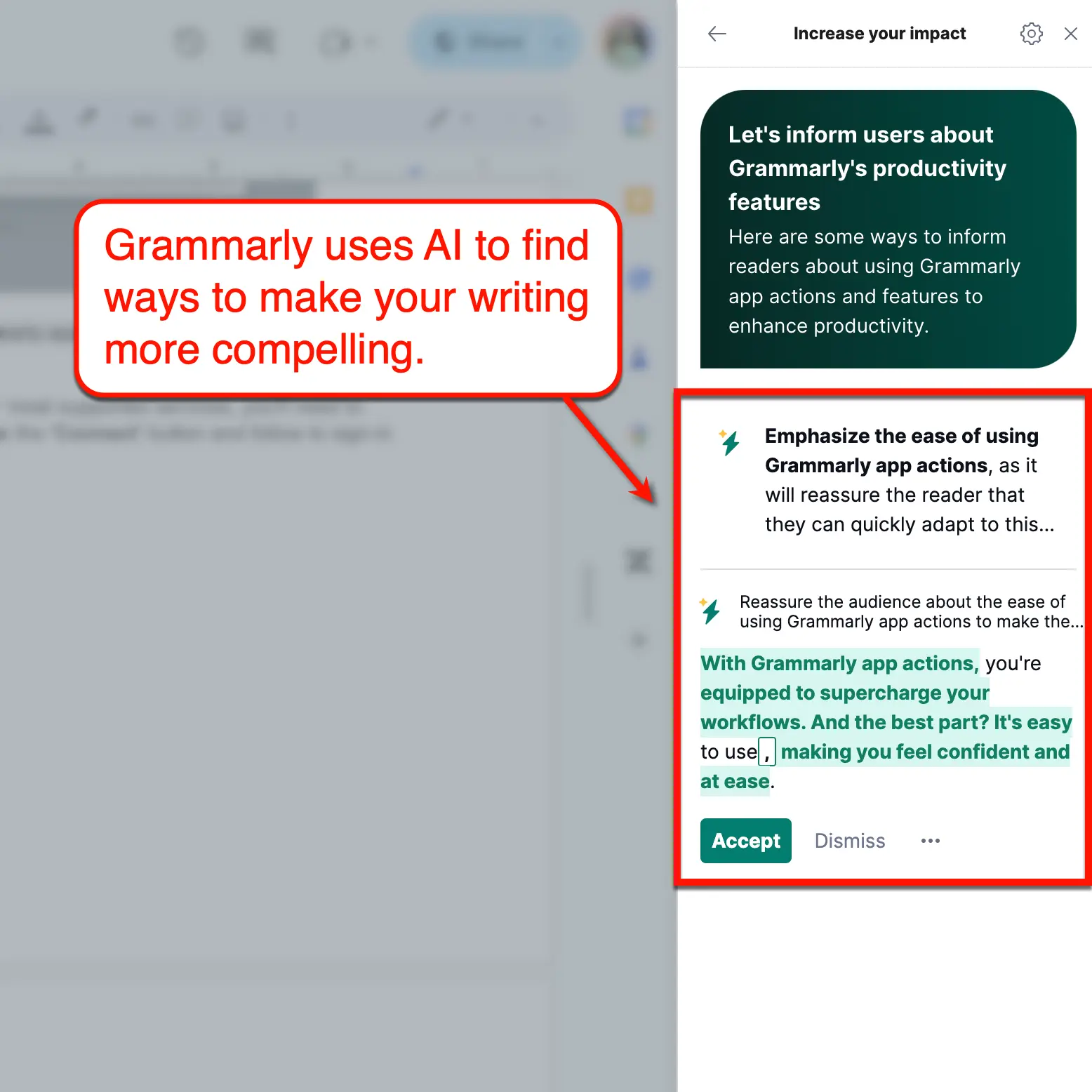 Grammarly Increase Your Impact Tool