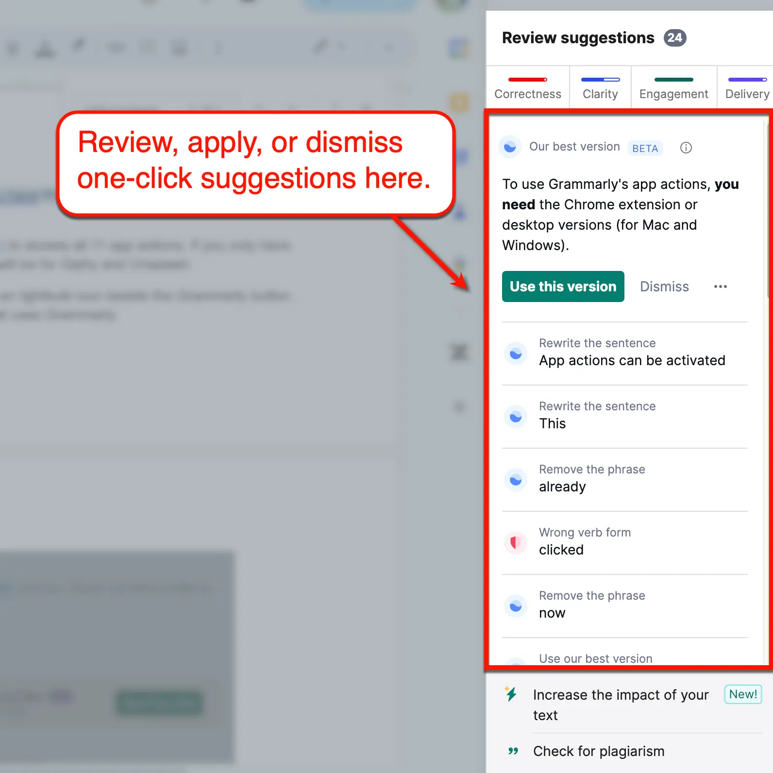 Grammarly Review Suggestions