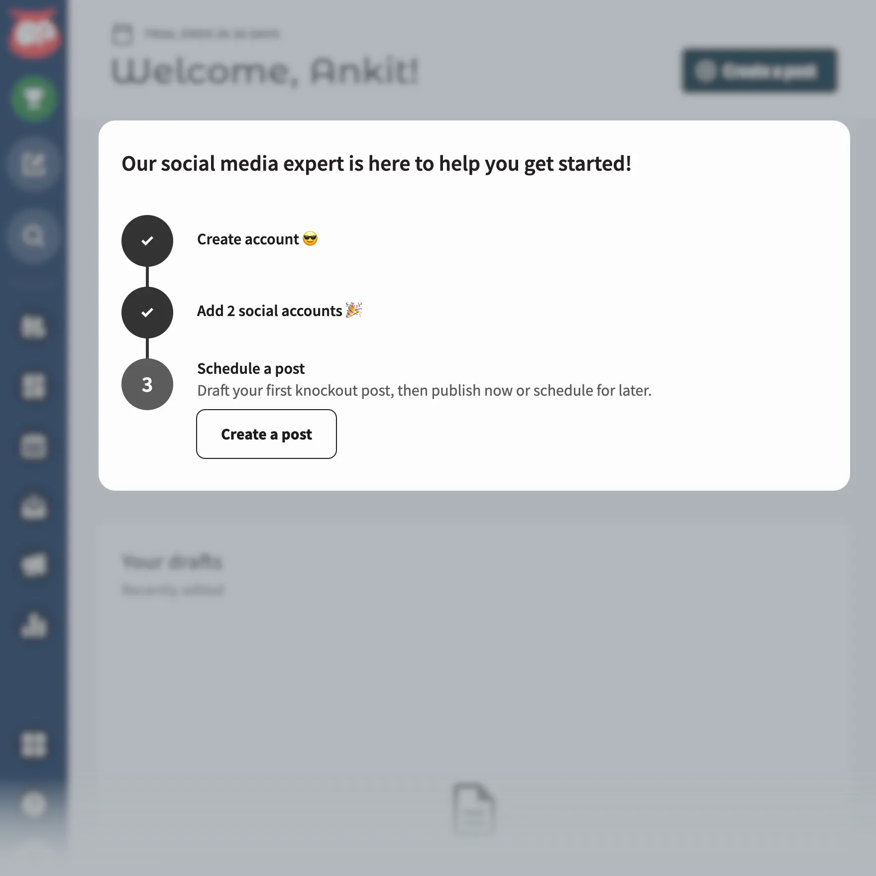 Hootsuite Welcome Page