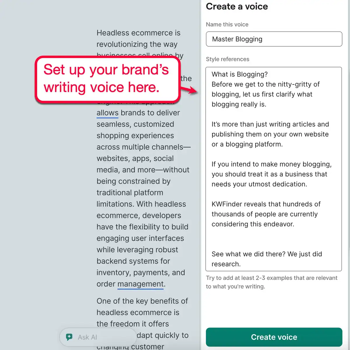 Humanizer Create a voice tool