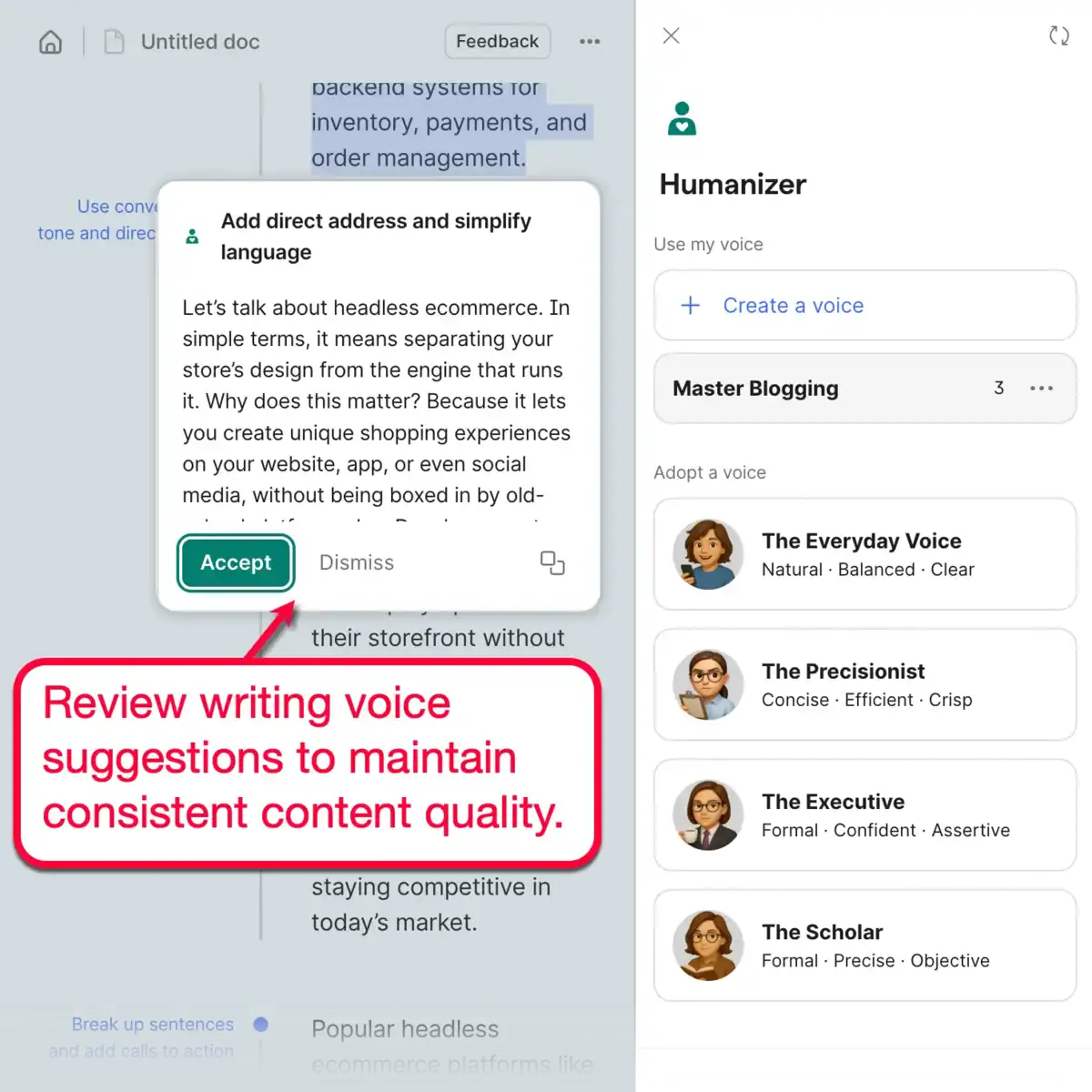Humanizer Suggestion Approve