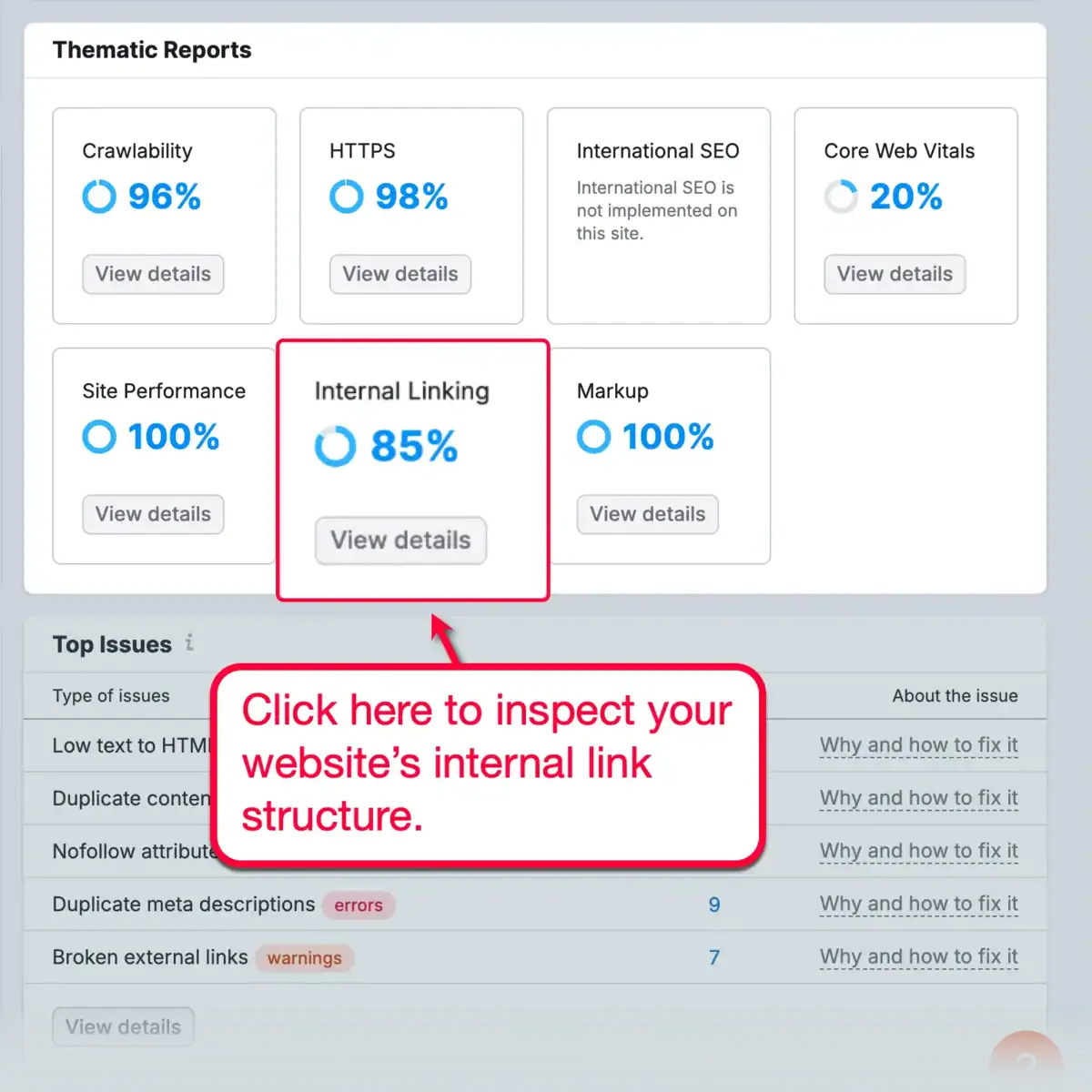 Internal Linking Report