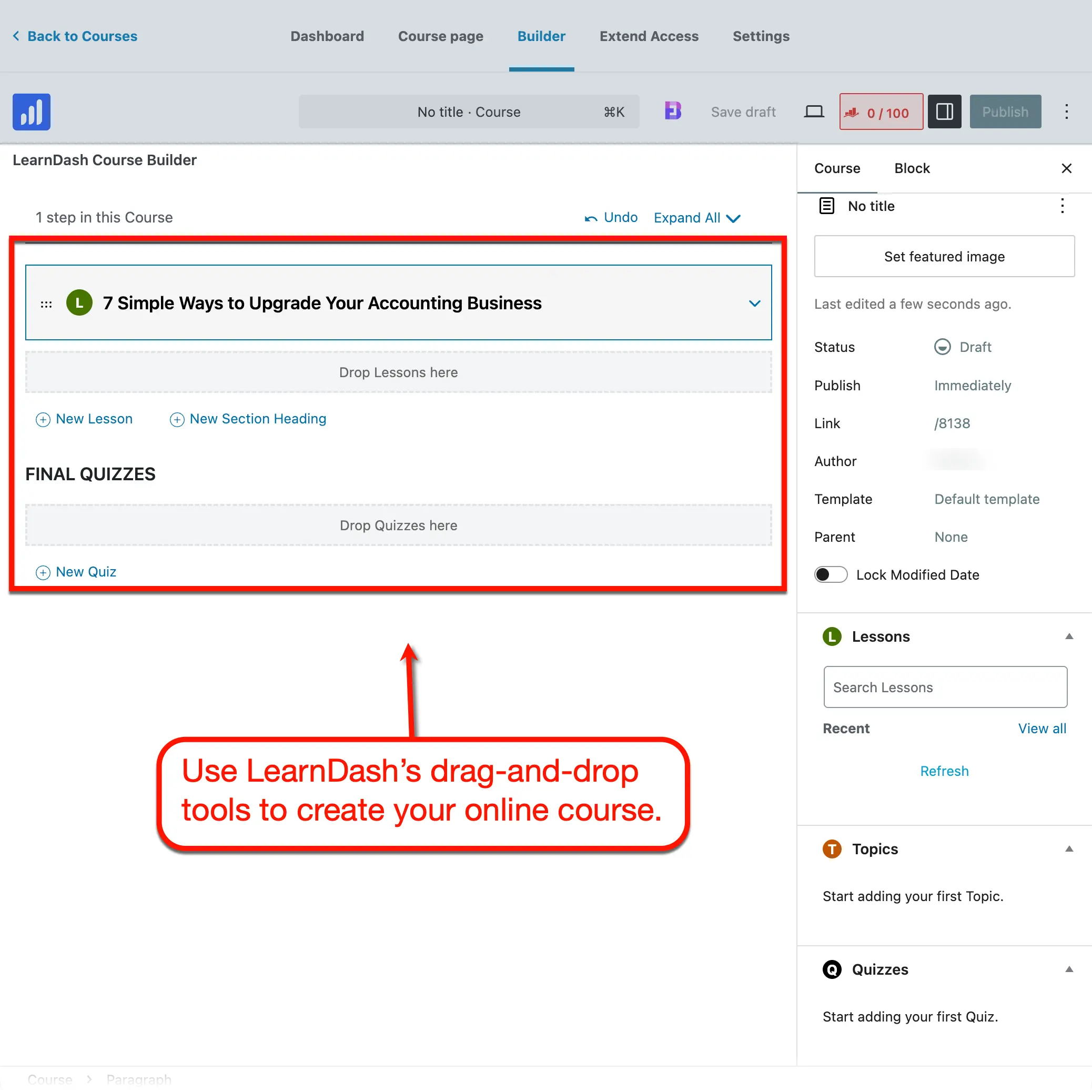 LearnDash Course Builder