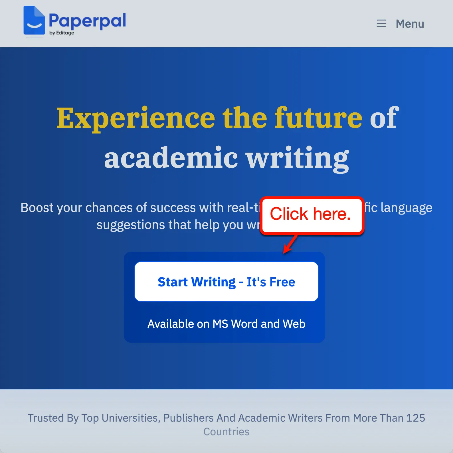 Paperpal Start Page