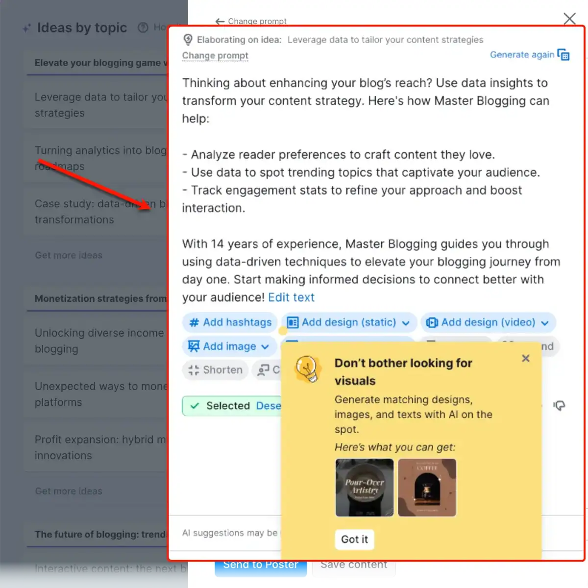 Social Content AI Output