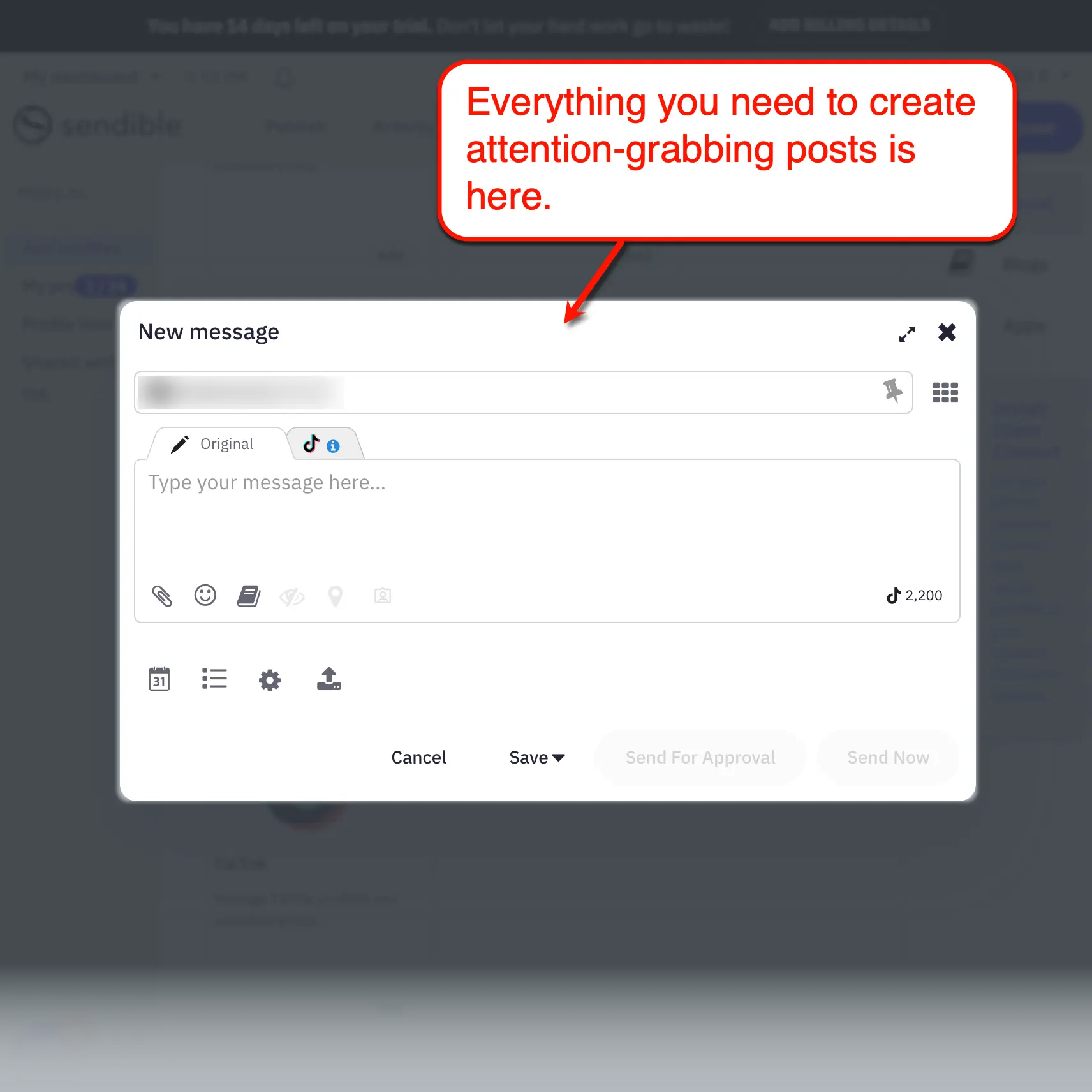 Sendible post composer
