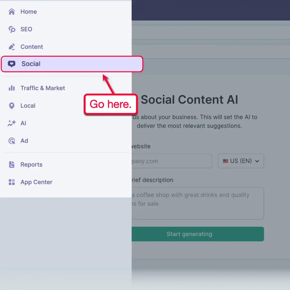 Social Toolkit Menu