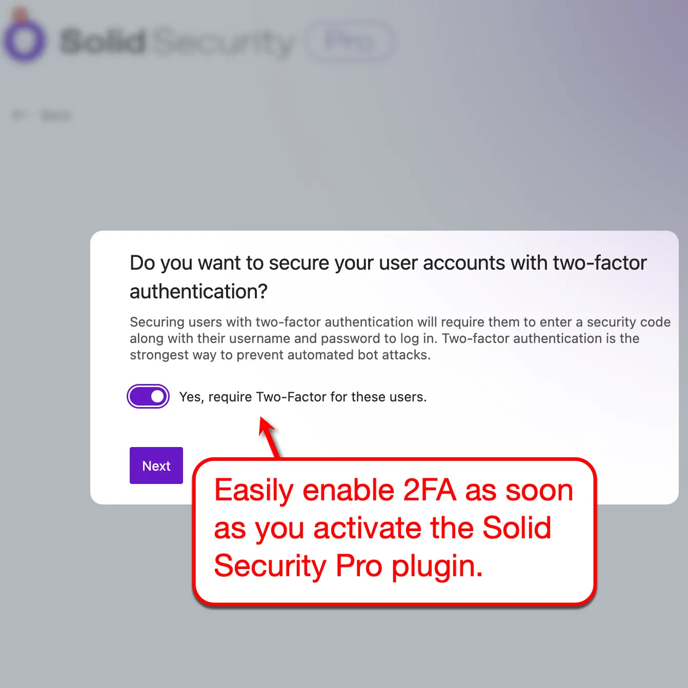SolidWP Onboarding 2FA