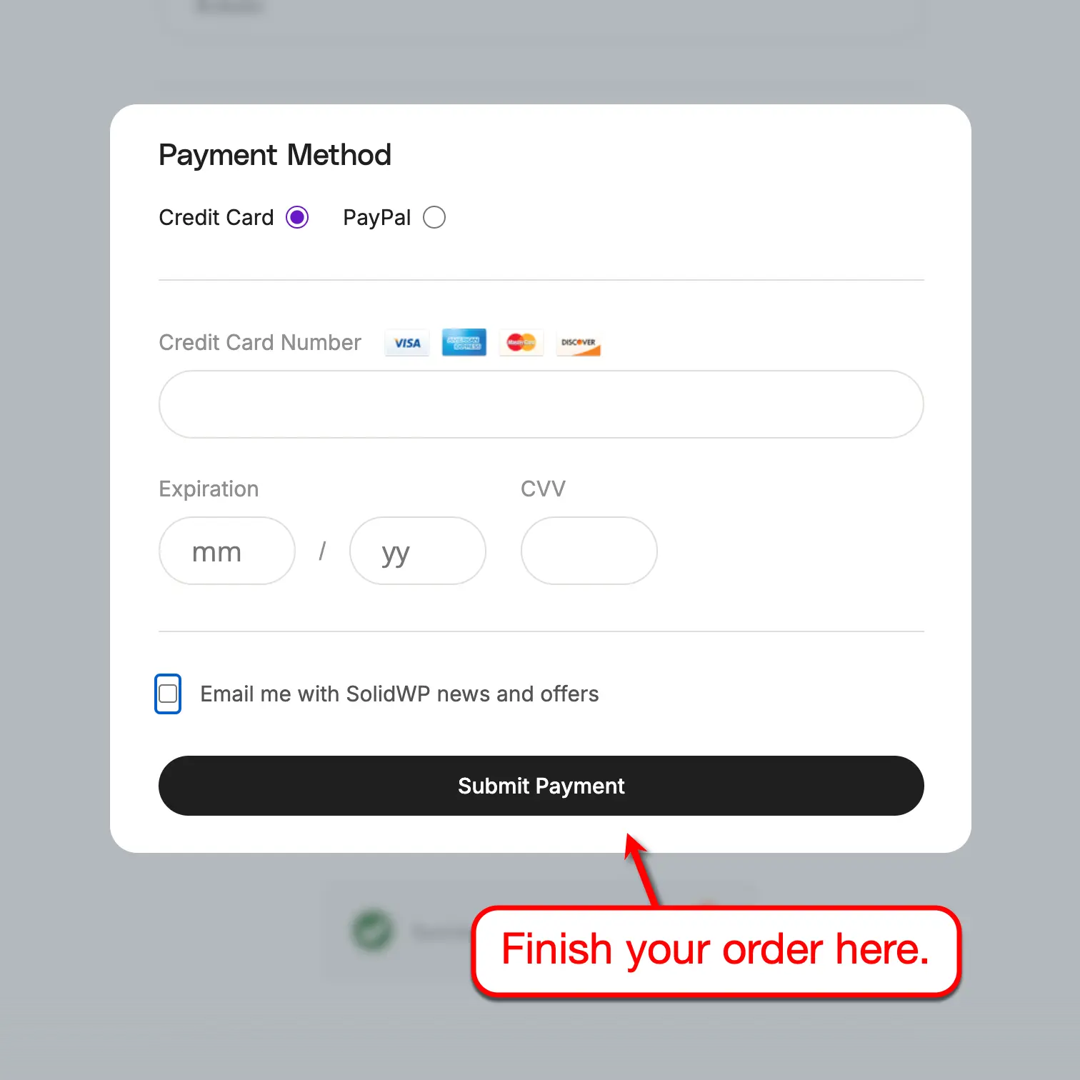 SolidWP Checkout Payment Info