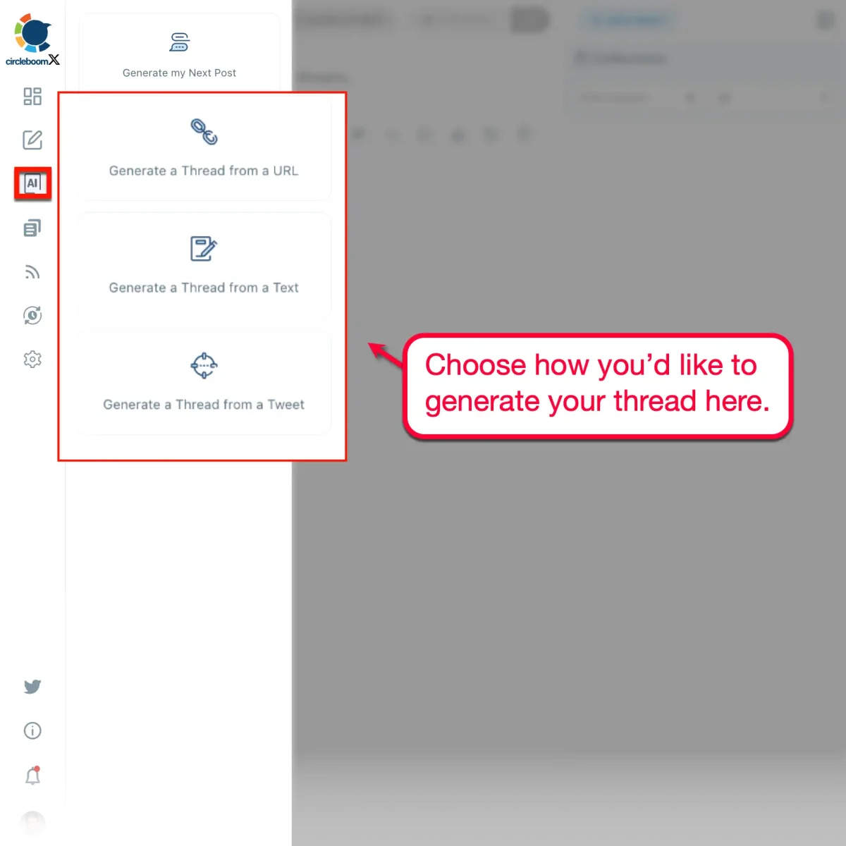 Circleboom X Dashboard AI Features